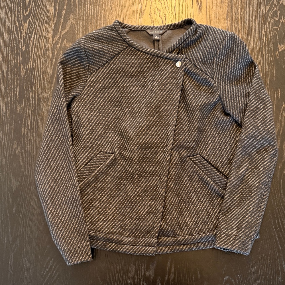Ann Taylor Textured Zip-Front Jacket